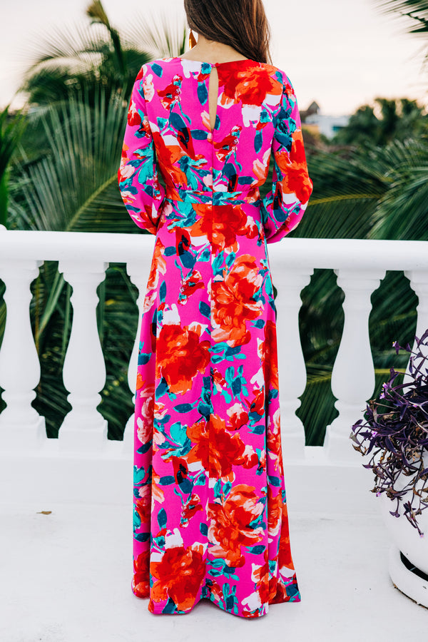 Just Feels Right Fuchsia Pink Floral Maxi Dress, Small - The Mint Julep Boutique | Women's Boutique Clothing Just Feels Right Fuchsia Pink Floral Maxi Dress, Small - The Mint Julep Boutique | Women's Boutique Clothing