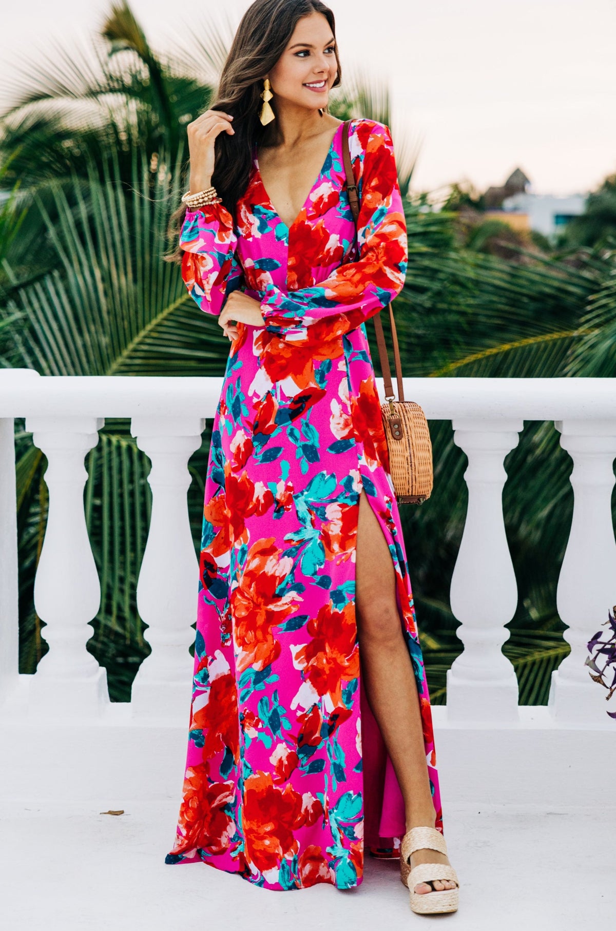 Just Feels Right Fuchsia Pink Floral Maxi Dress Shop the Mint