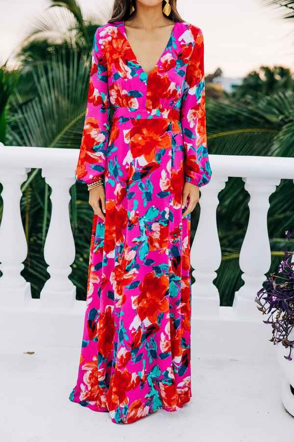 Just Feels Right Fuchsia Pink Floral Maxi Dress, Small - The Mint Julep Boutique | Women's Boutique Clothing Just Feels Right Fuchsia Pink Floral Maxi Dress, Small - The Mint Julep Boutique | Women's Boutique Clothing