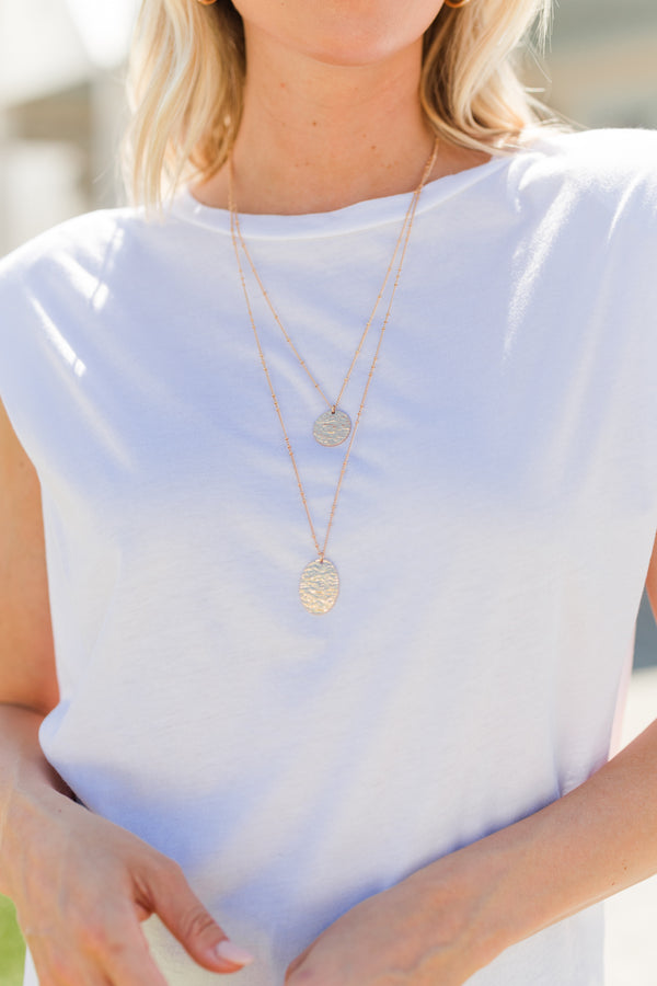 hammered layered necklace