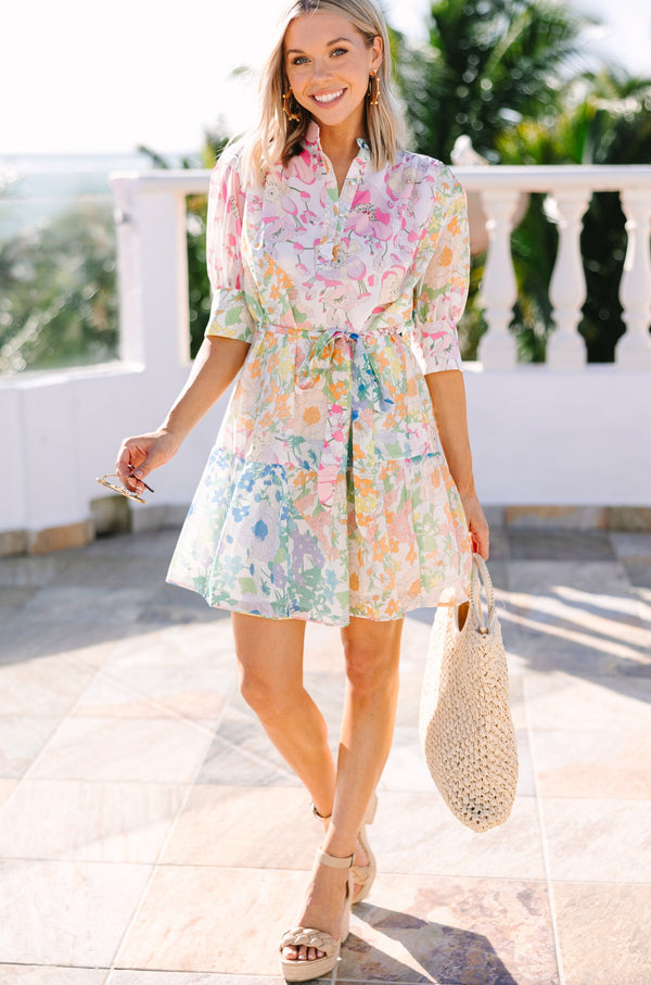 You Have My Attention White Floral Dress