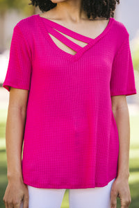 Give Your Time Fuchsia Pink Strappy Top