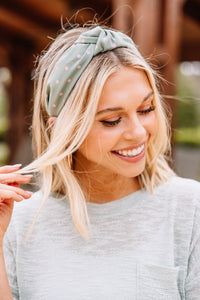 polka dot green headband