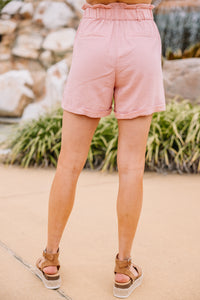 pink paperbag waist shorts