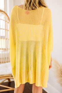 loose knit yellow sweater