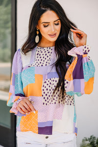 purple abstract blouse