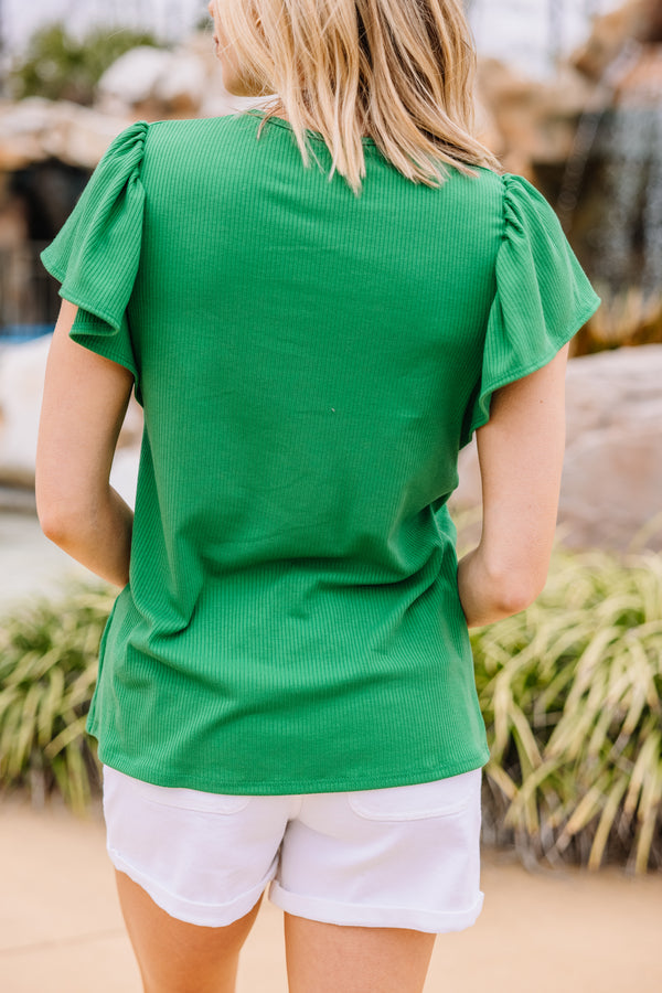 green short sleeve top