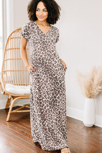 On The Hunt Berry Pink Leopard Maxi Dress