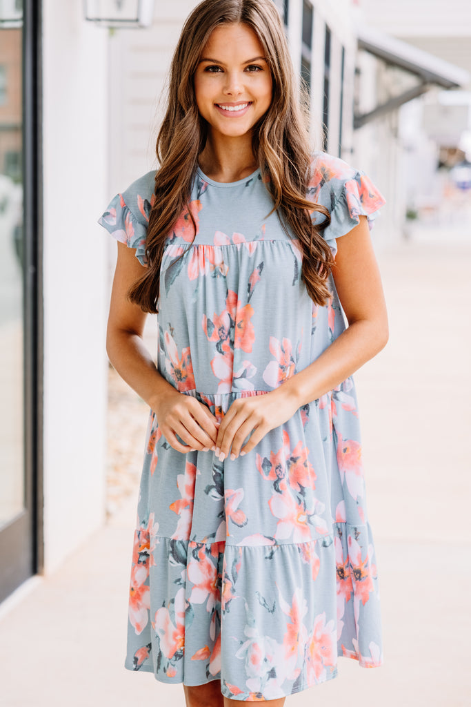 Cute Light Blue Babydoll Dress -Trendy Dresses – Shop the Mint