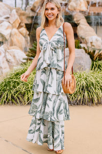 palm print maxi dress