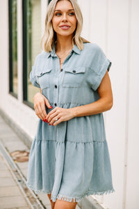 blue tiered dress