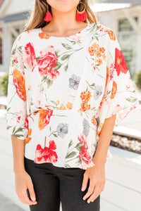 Now Is Your Time Off White Floral Blouse