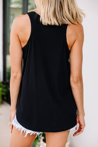 black ribbed tank