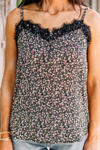 Know About You Black Ditsy Floral Tank