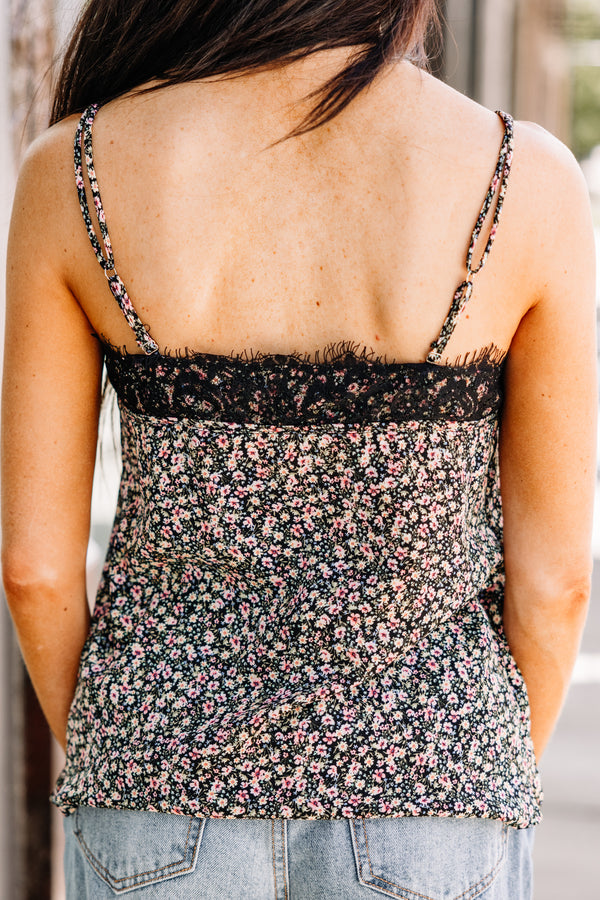 Know About You Black Ditsy Floral Tank