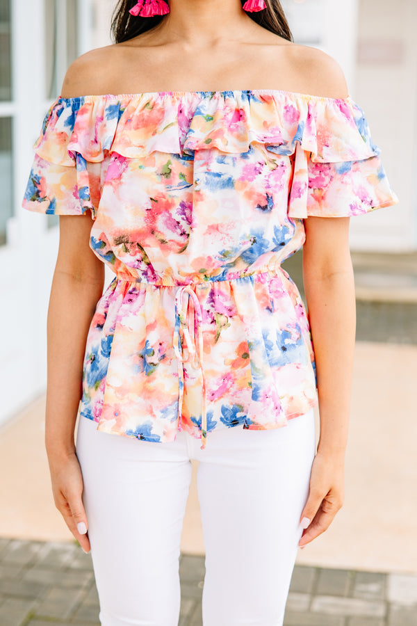 off shoulder floral top