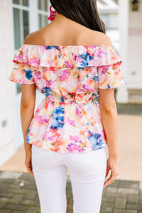 off shoulder floral top