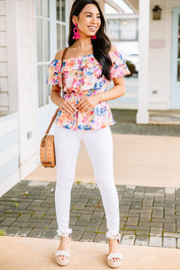 off shoulder floral top