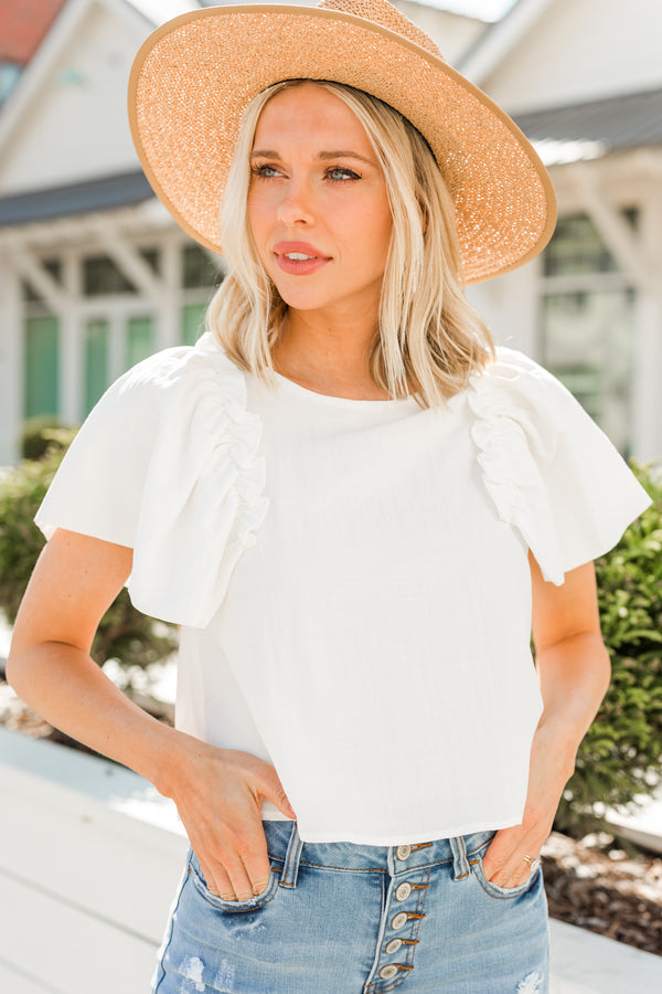 ruffled short sleeve top