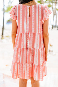 Just A Feeling Rose Pink Aztec Striped Dress