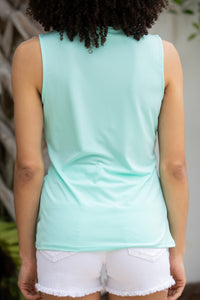 On Arrival Mint Green Knotted Tank