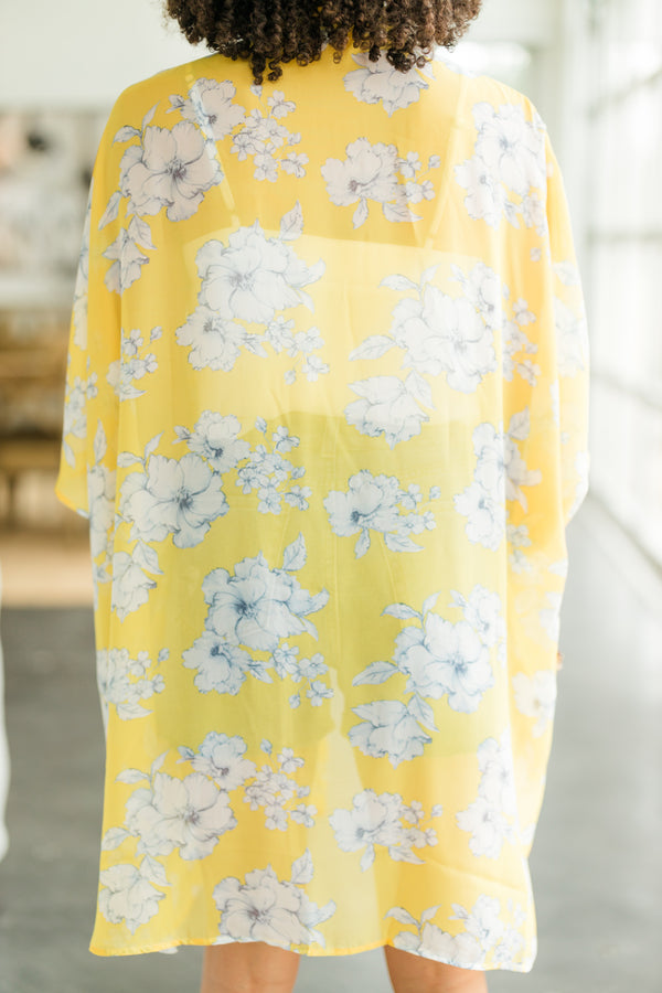 floral yellow kimono 