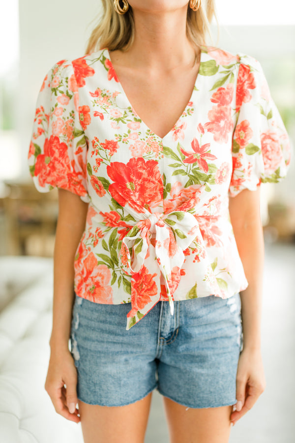 flattering floral blouse
