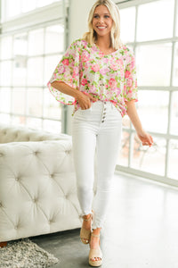 feminine floral blouse