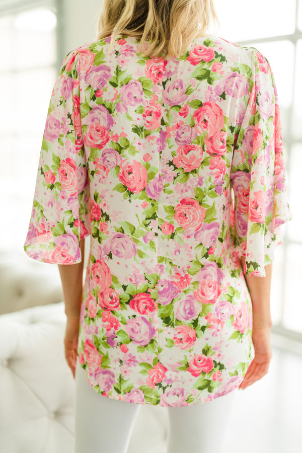 feminine floral blouse