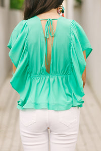 Take Your Love Mint Green Ruffled Top