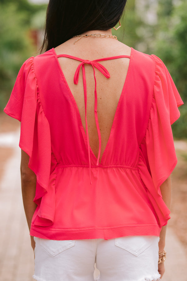 Take Your Love Pink Ruffled Top