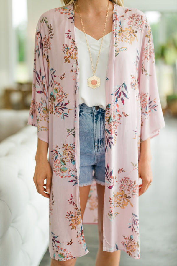 purple floral kimono