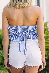 Just Ask Striped Ruffled Tank