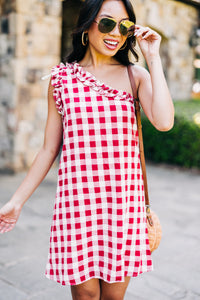 Clear Skies Above Red Gingham Dress