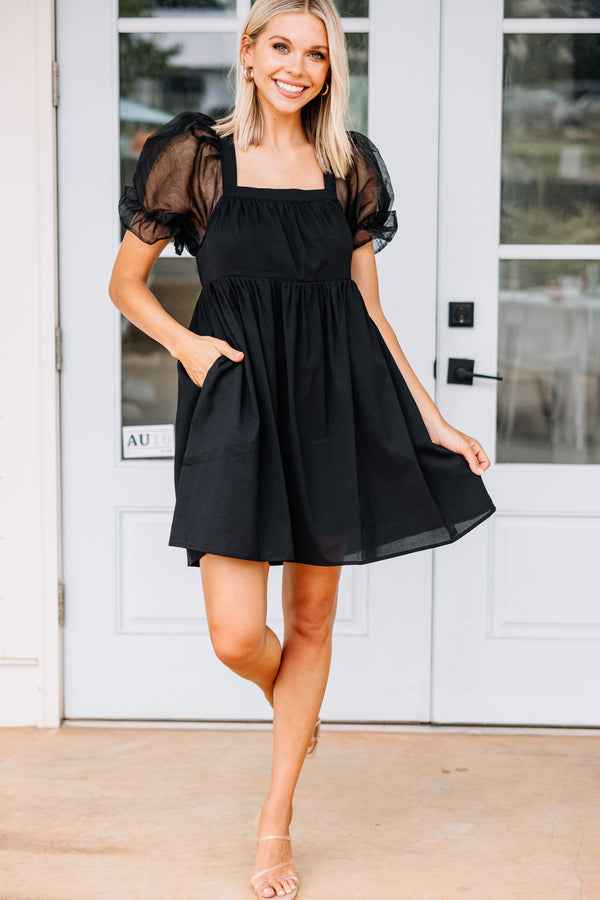 feminine black dress