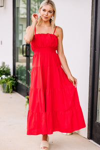 Keep Your Love Tomato Red Midi Dress