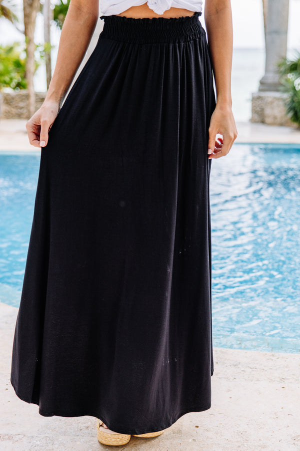 It's A Lovely Day Black Maxi Skirt