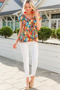floral ruffled blouse