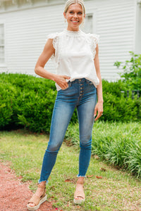 eyelet white blouse