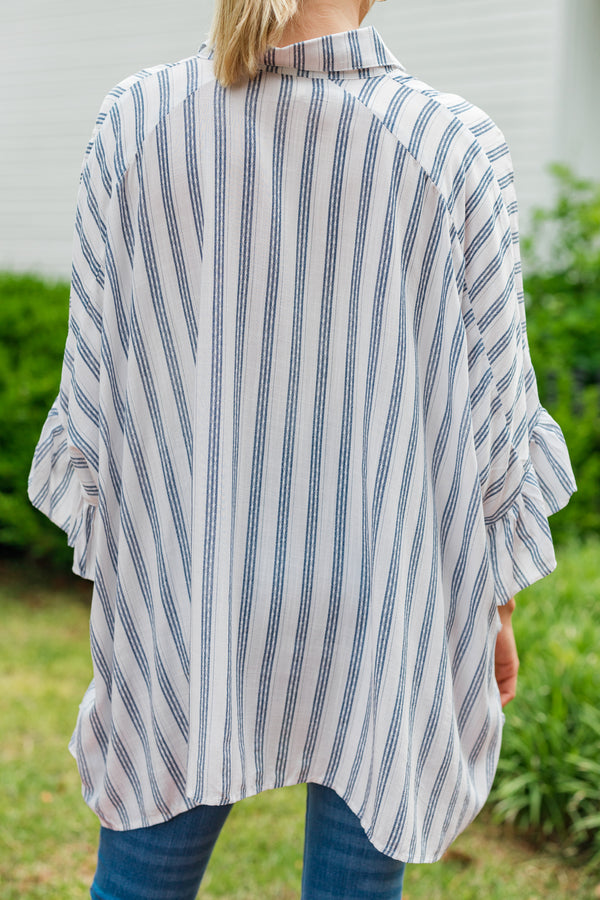 Looking For You Blue Striped Tunic