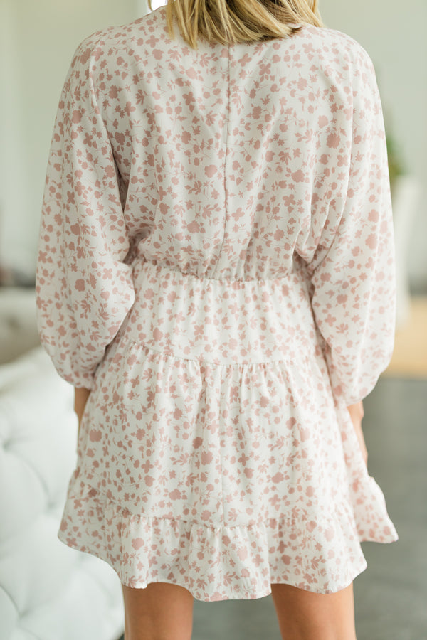 neutral floral dress