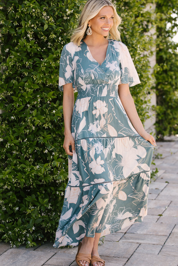 Walk On The Beach Natural White Floral Maxi Dress – Shop the Mint