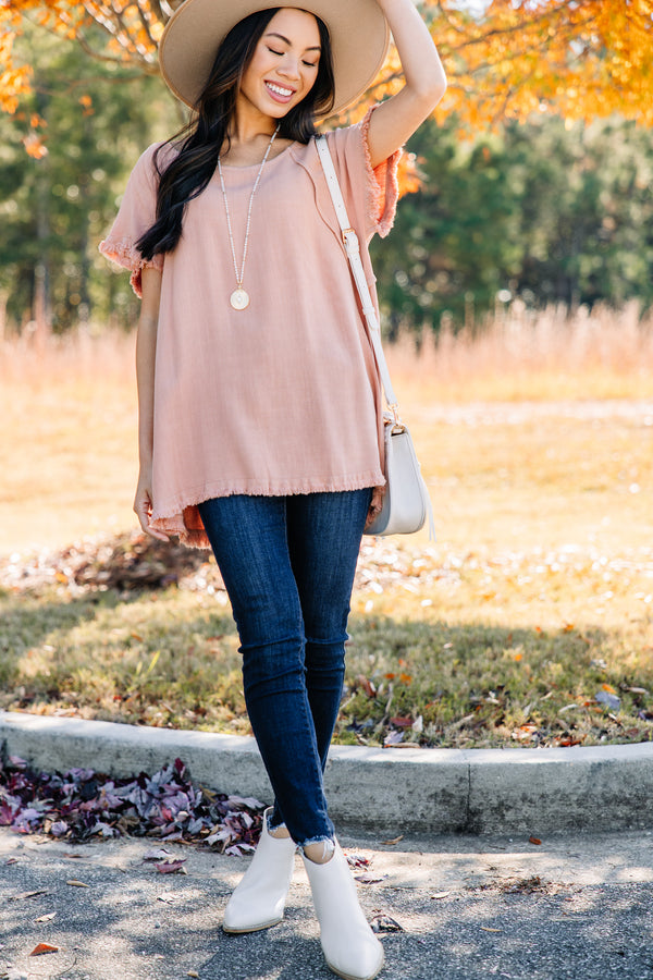 Nothing To Lose Canyon Clay Orange Linen Top