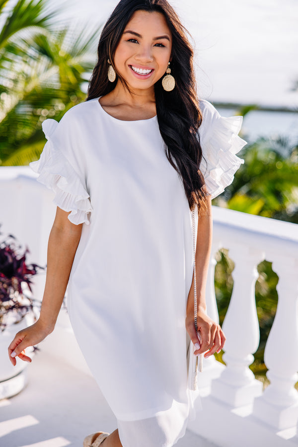 What A Vision White Ruffled Dress