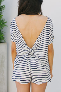 striped low back top
