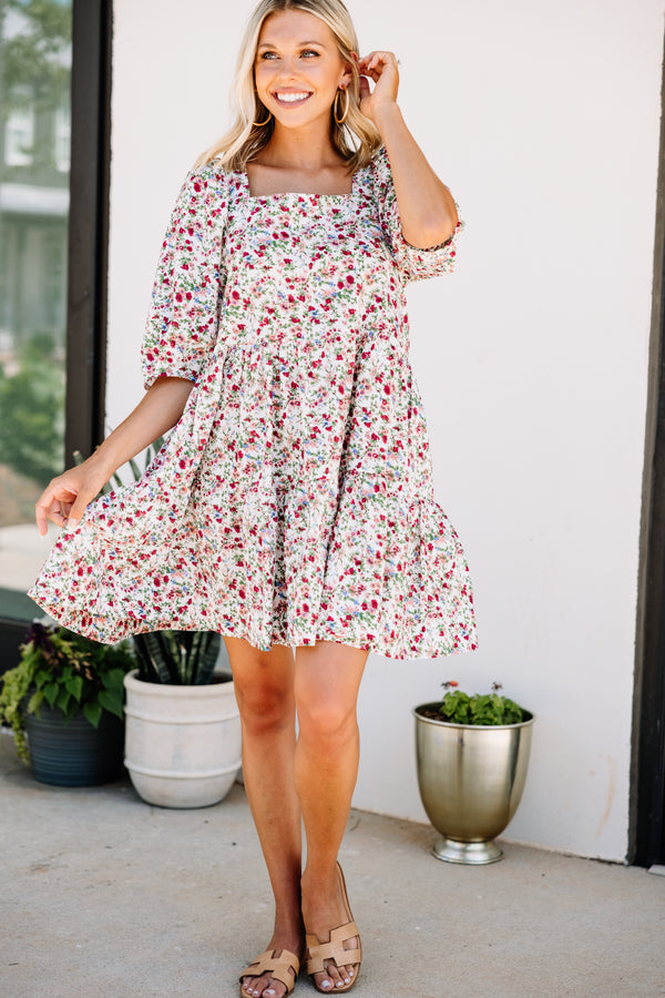 pink floral dress