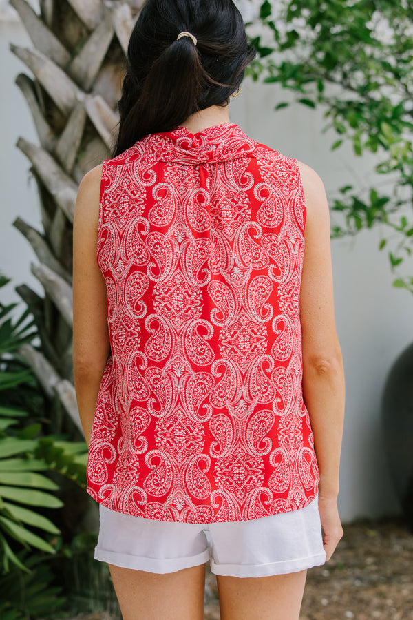 Remember You Fondly Red Paisley Tank