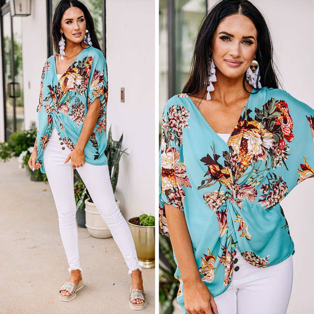 Bold Bliss Mint Green Floral Blouse – Shop The Mint