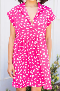 pink spotted dress