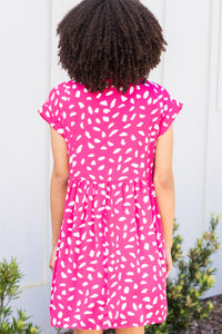 pink spotted dress